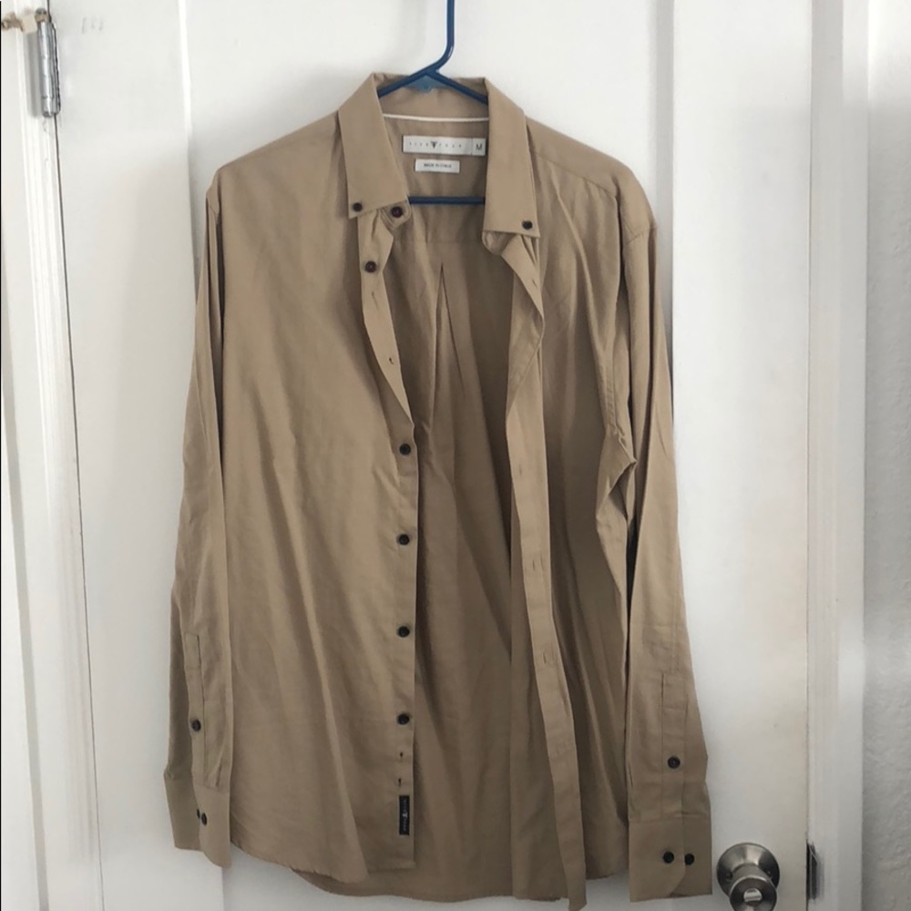 Five four khaki button up